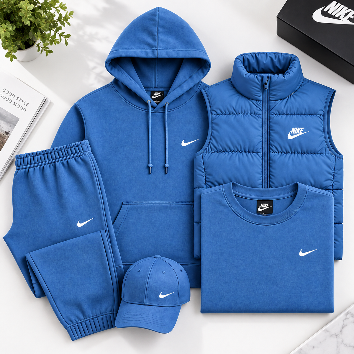 NK™ 4-Piece Set – Sweat, Pants, Jacket & Tee
