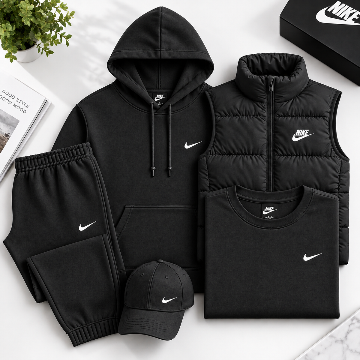 NK™ 4-Piece Set – Sweat, Pants, Jacket & Tee