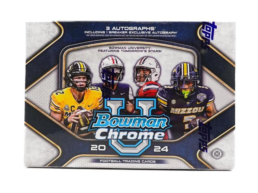 2024 Bowman Chrome University Football Breaker’s Delight 10 Box Case